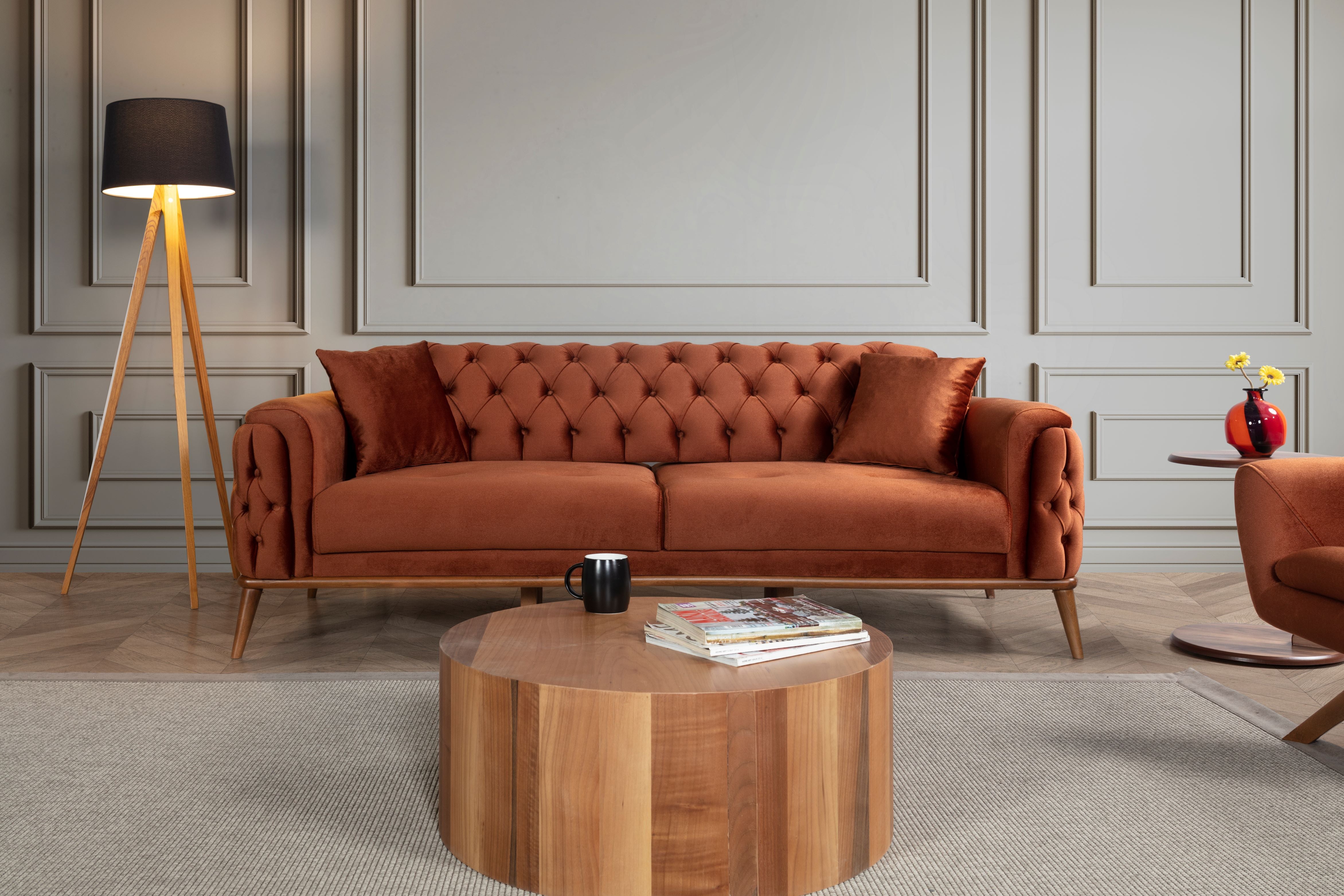 Efes 2'li Koltuk (Ahşap Ayak)