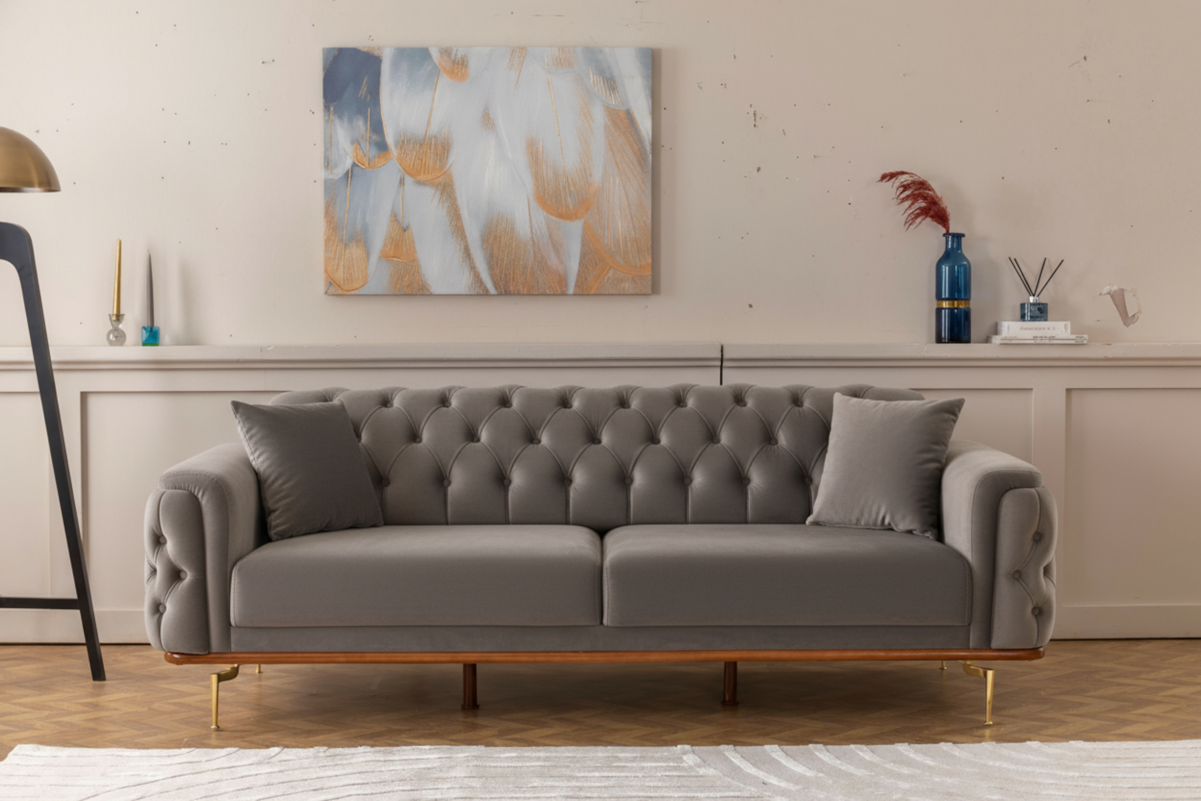 Efes 3'lü Koltuk (Metal Ayak)