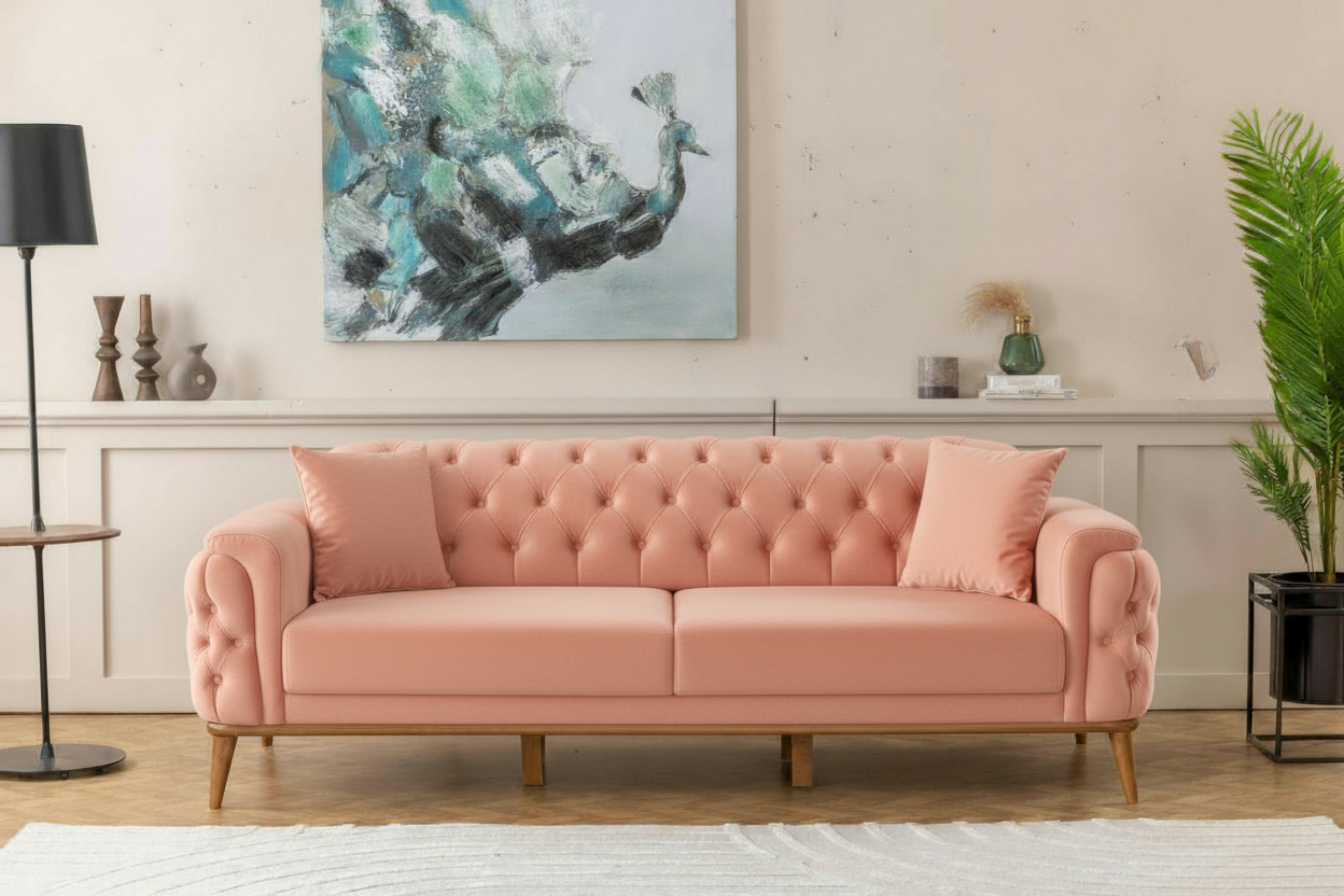 Efes 2'li Koltuk (Ahşap Ayak)