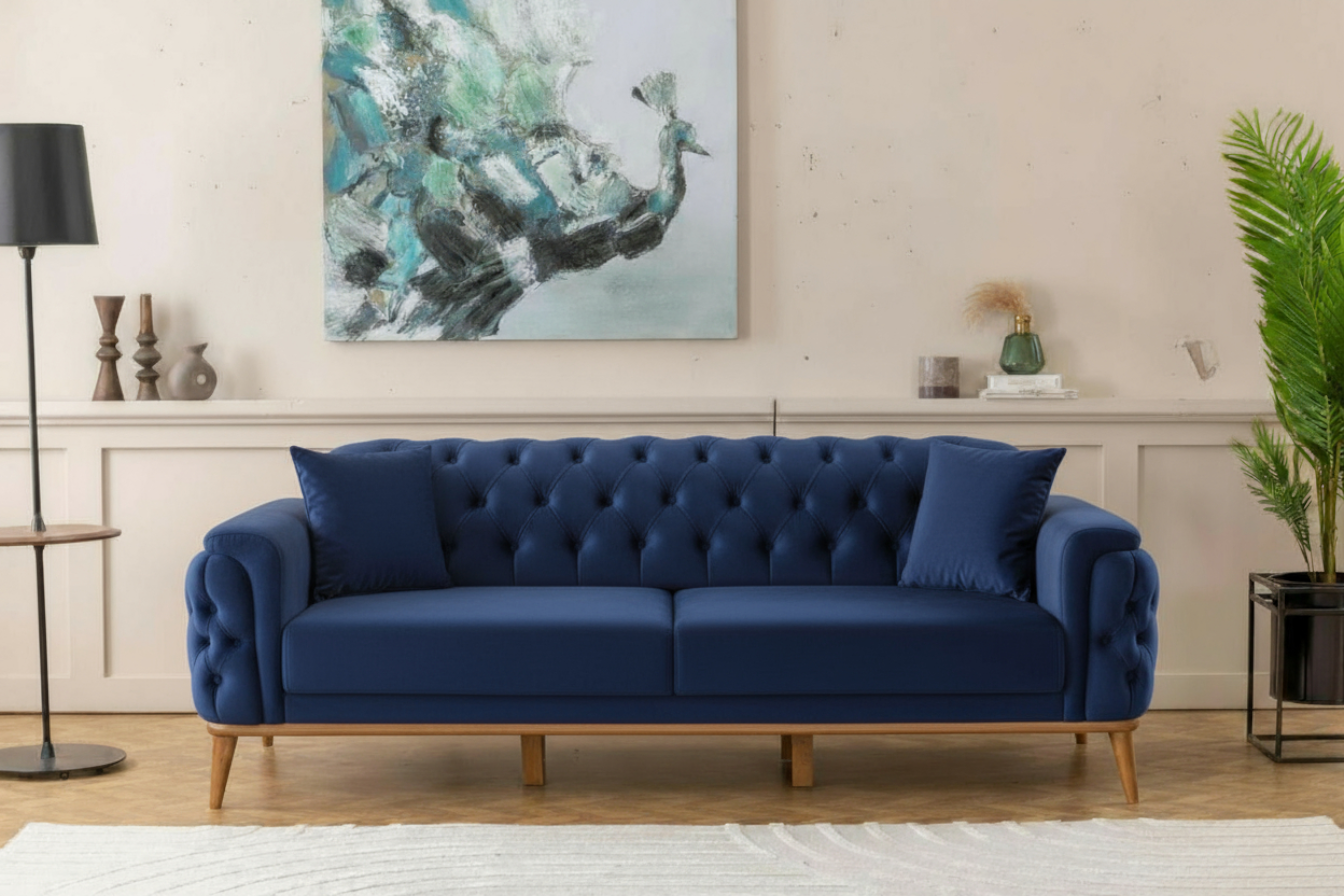 Efes 2'li Koltuk (Ahşap Ayak)