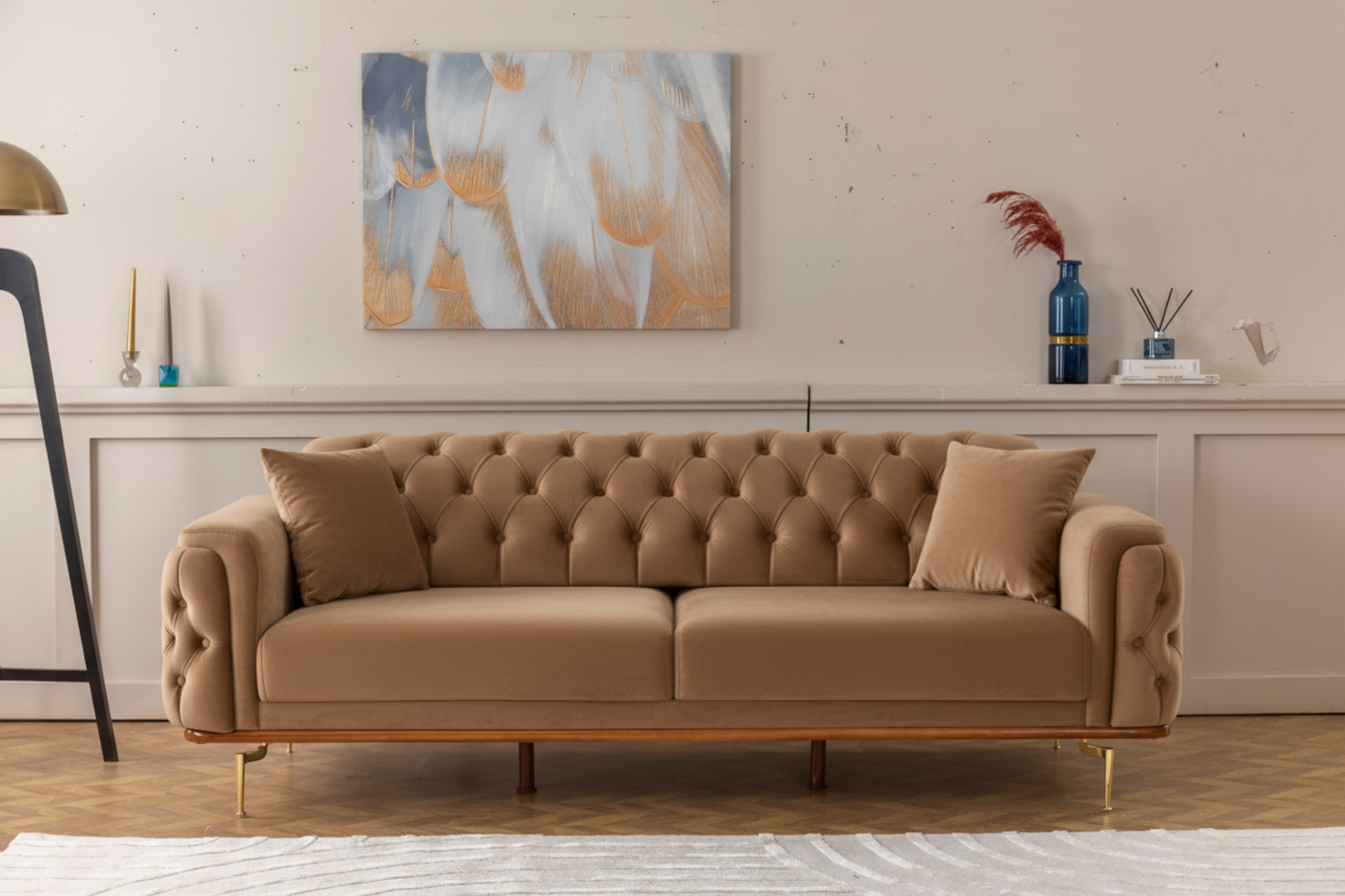 Efes 3'lü Koltuk (Metal Ayak)