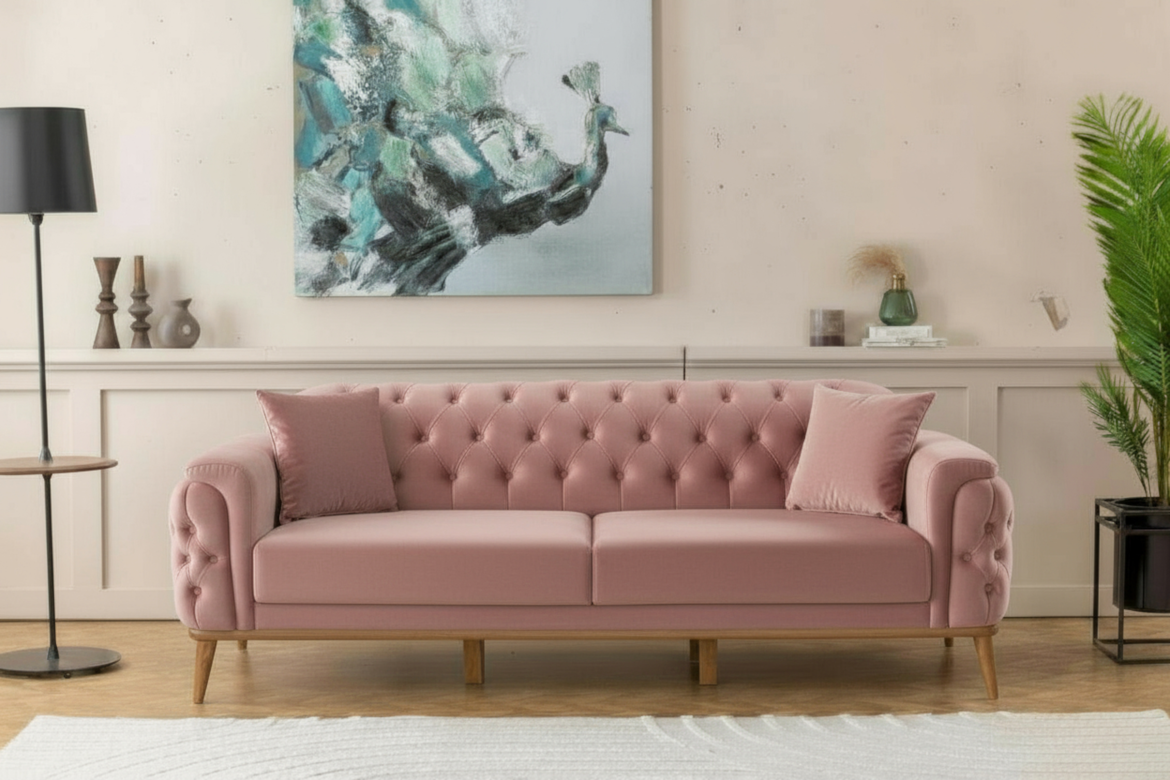 Efes 2'li Koltuk (Ahşap Ayak)