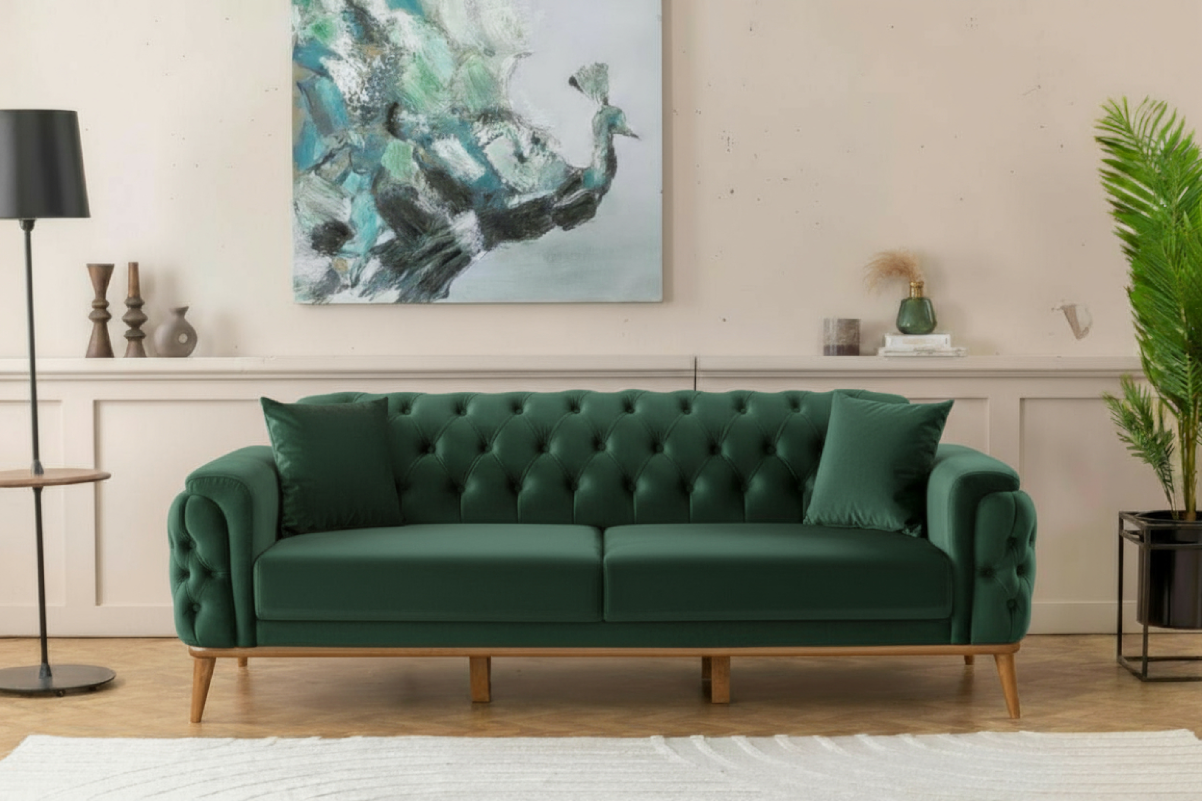 Efes 2'li Koltuk (Ahşap Ayak)