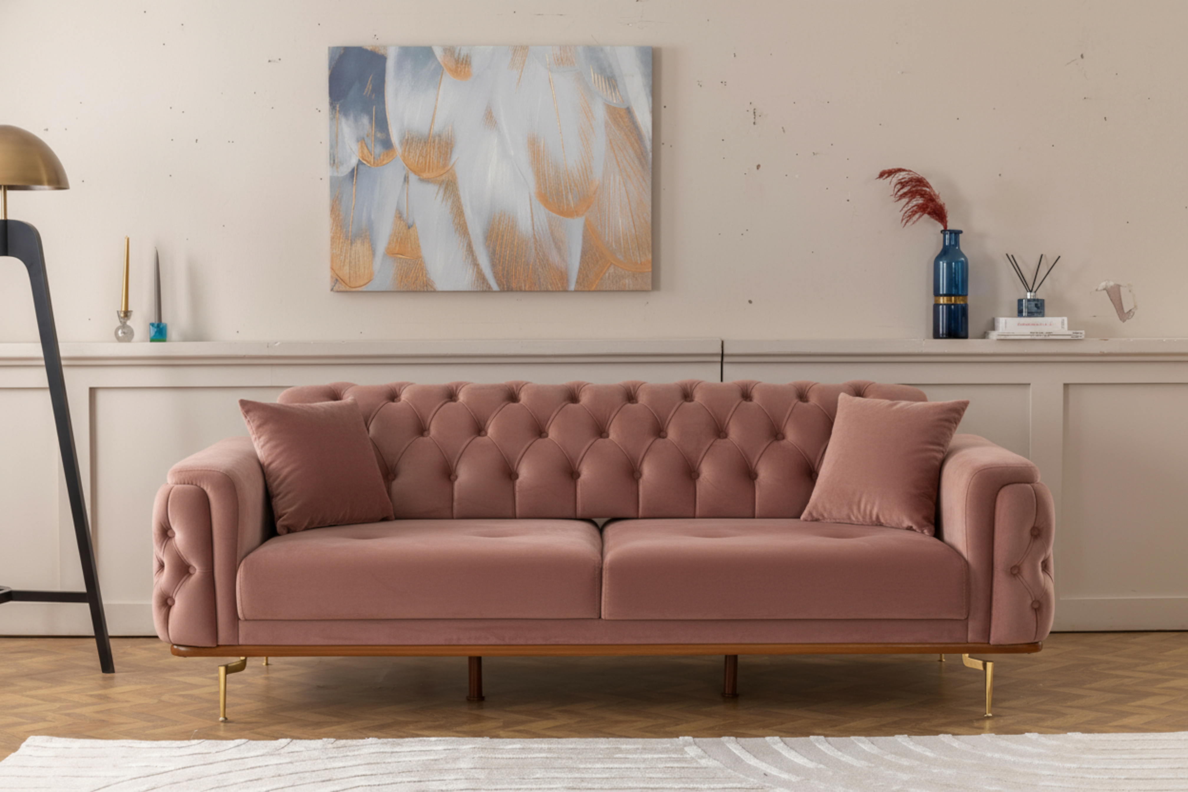 Efes 3'lü Koltuk (Metal Ayak)