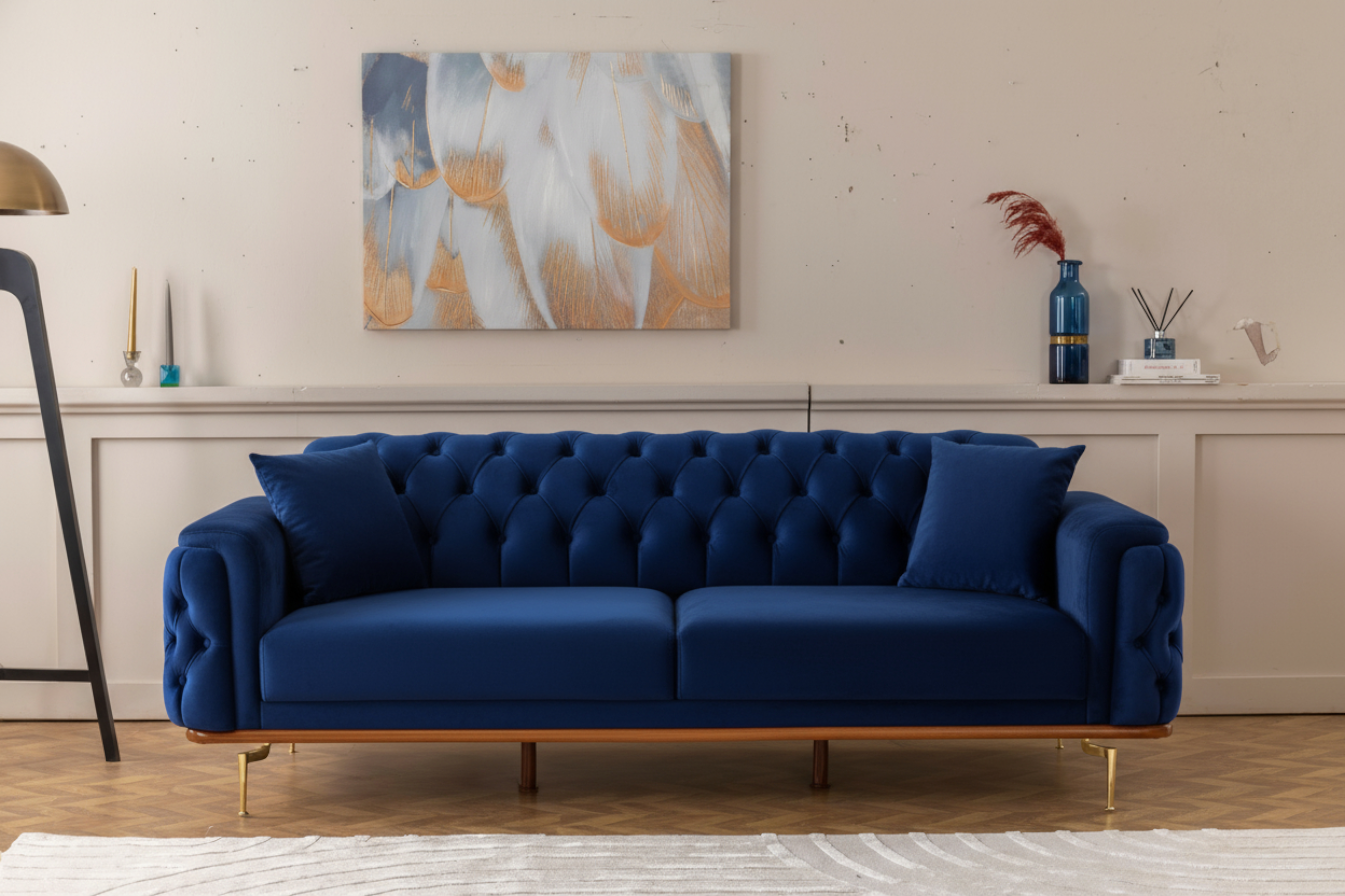 Efes 3'lü Koltuk (Metal Ayak)