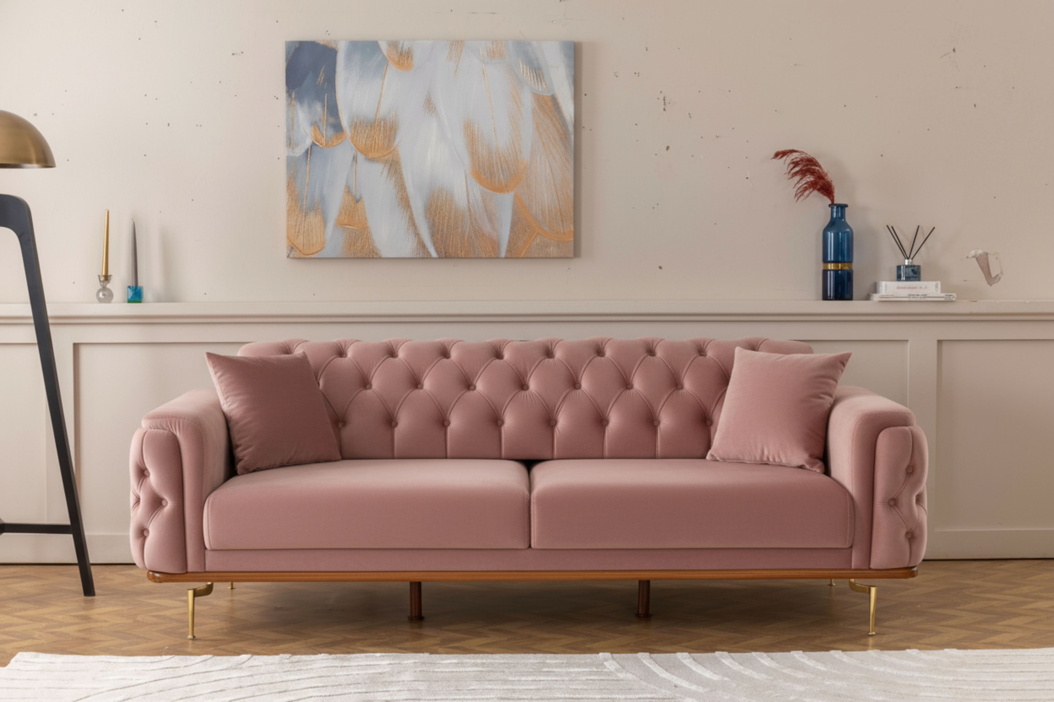 Efes 3'lü Koltuk (Metal Ayak)