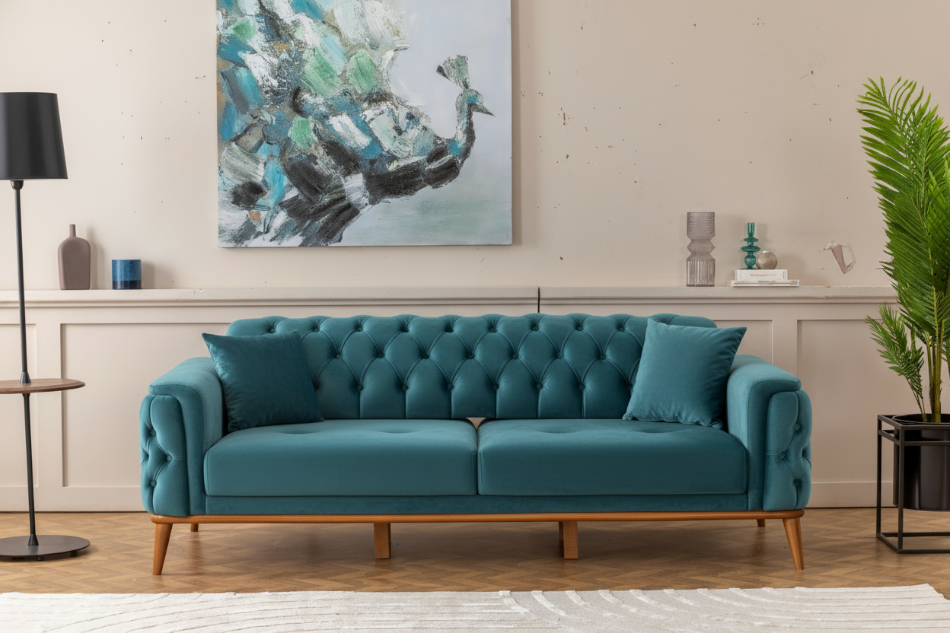 Efes 2'li Koltuk (Ahşap Ayak)