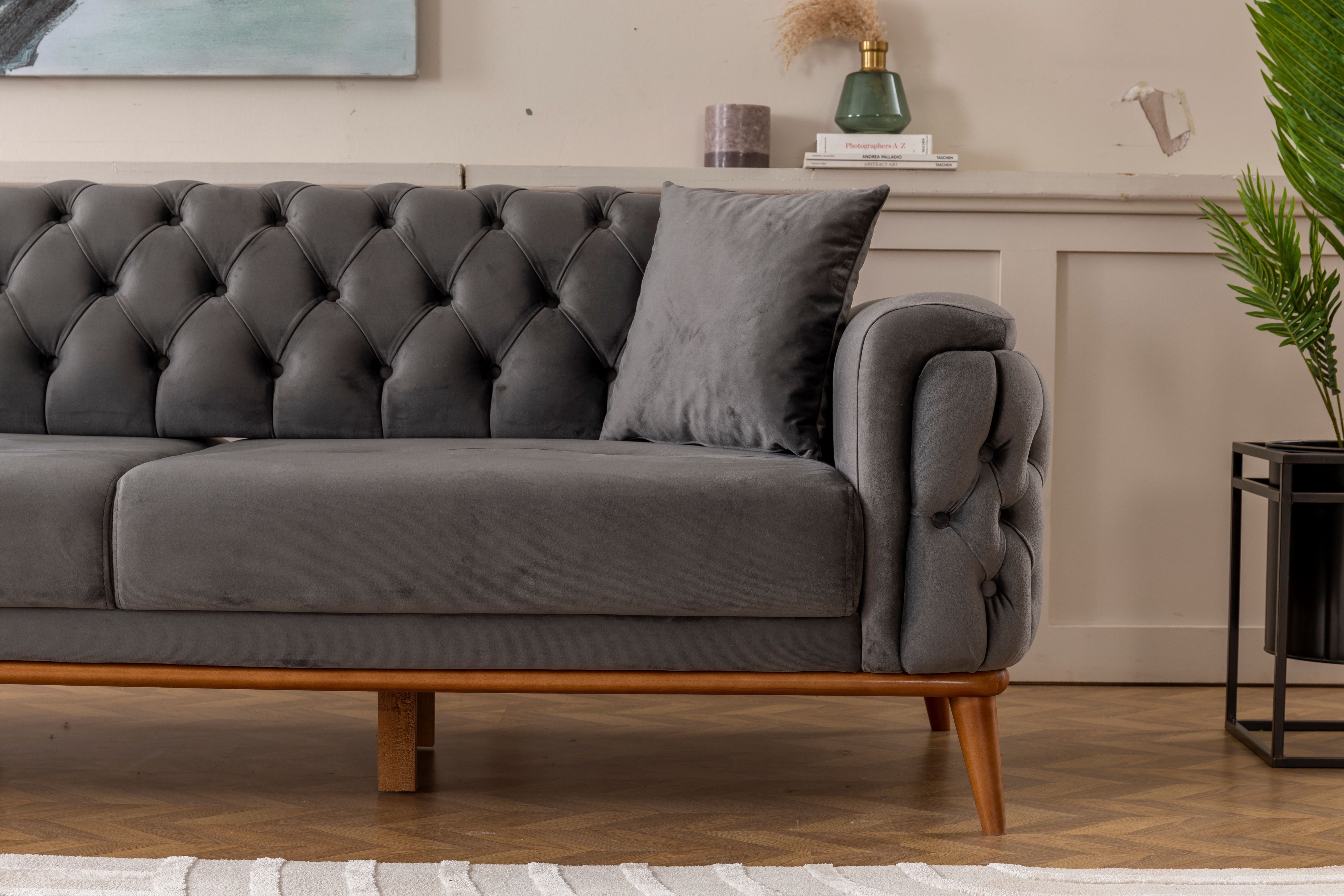 Efes 2'li Koltuk (Ahşap Ayak)