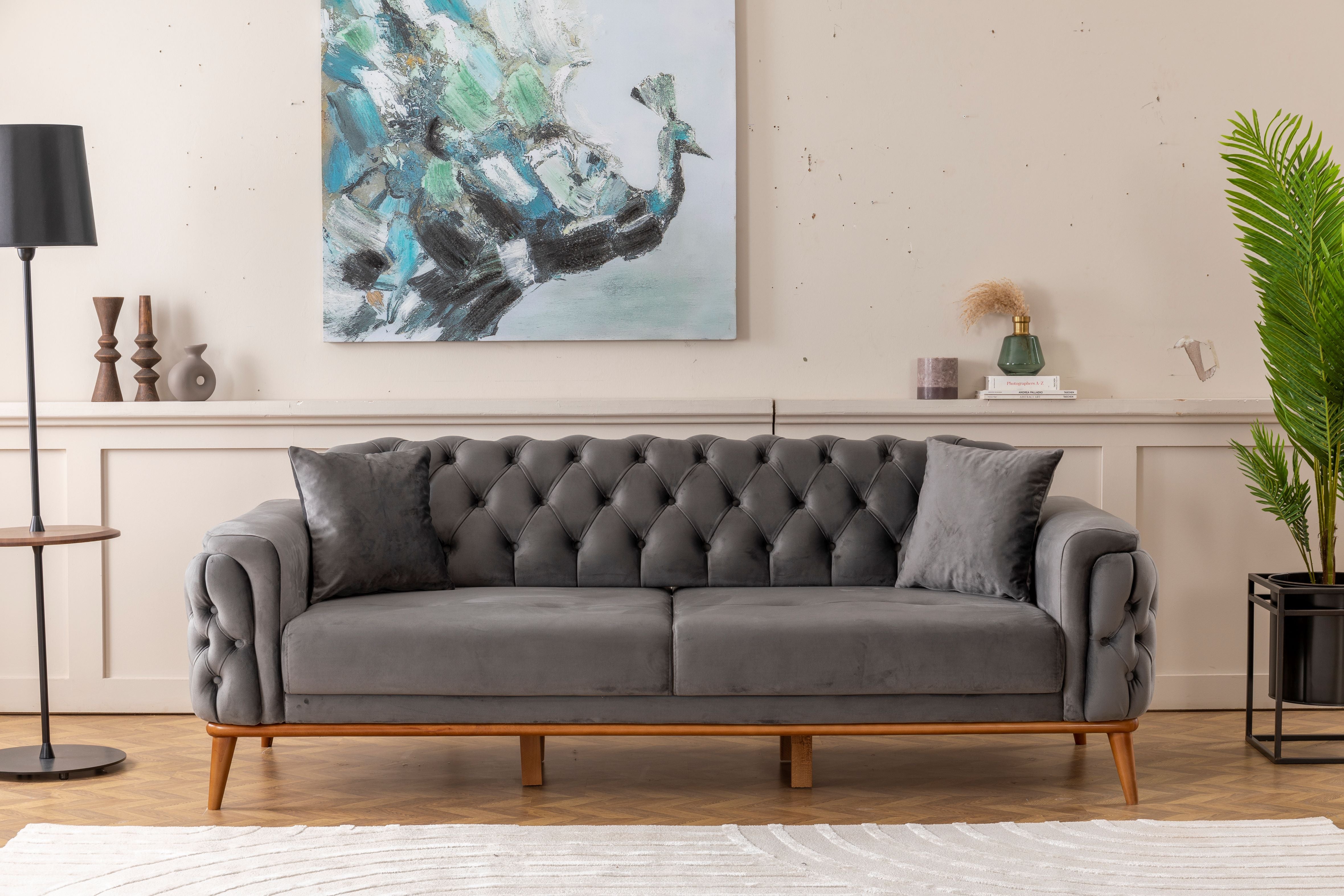 Efes 2'li Koltuk (Ahşap Ayak)