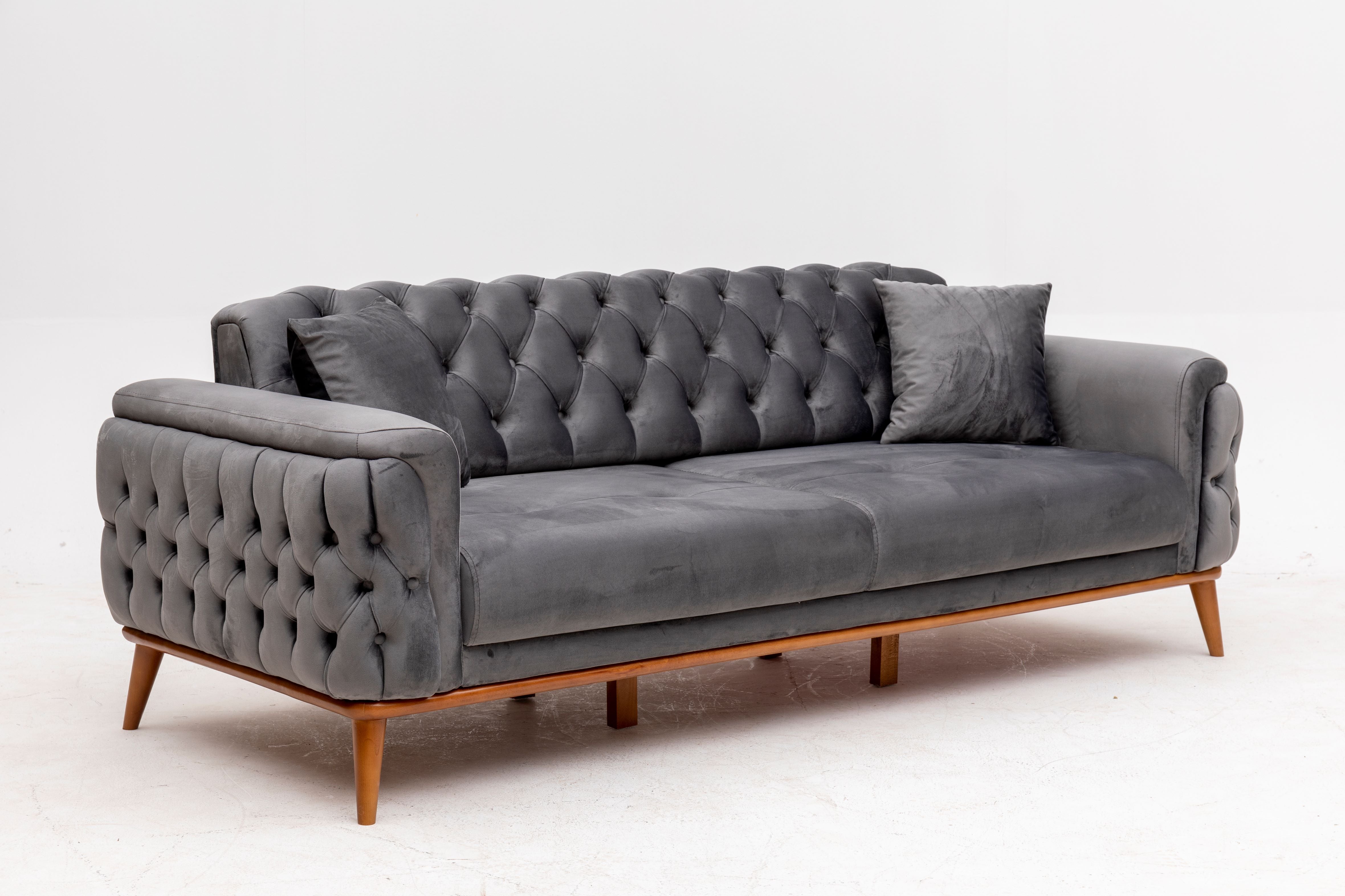 Efes 2'li Koltuk (Ahşap Ayak)