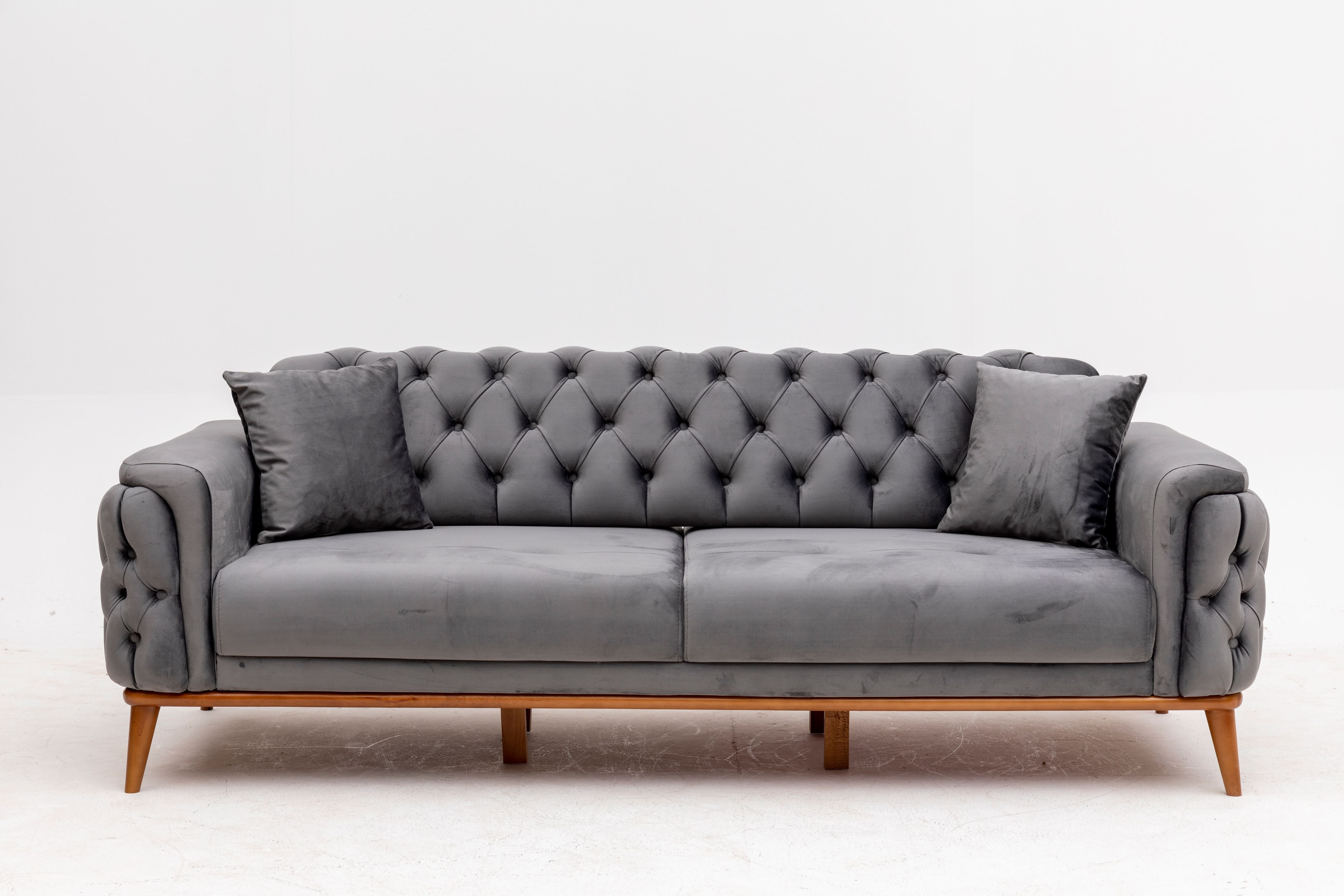 Efes 2'li Koltuk (Ahşap Ayak)