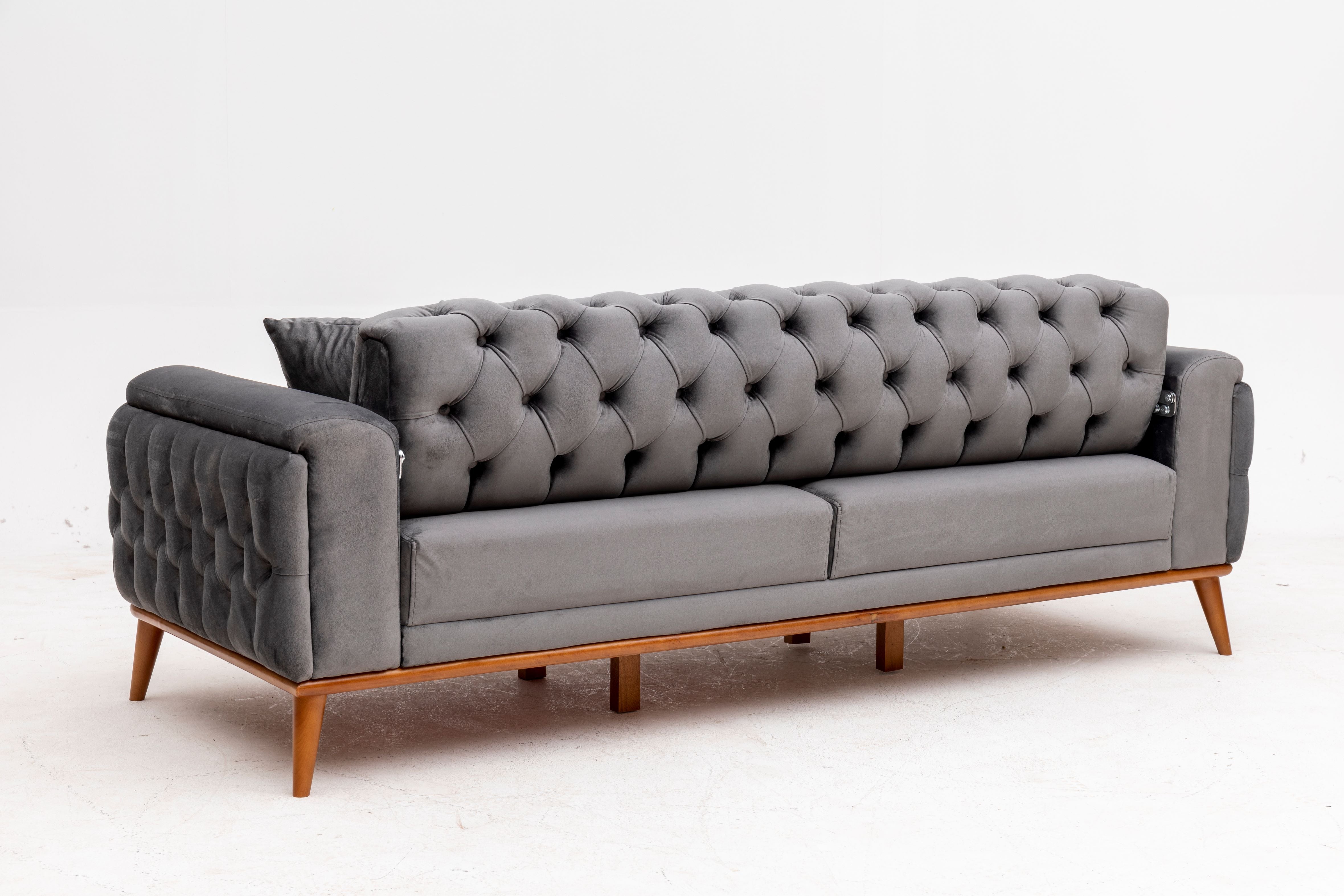 Efes 2'li Koltuk (Ahşap Ayak)